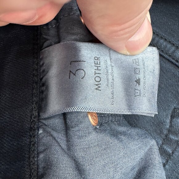 Mother The Insider Crop Step Fray Black Jean Women's Denim Pants, Size 31 - Picture 6 of 12